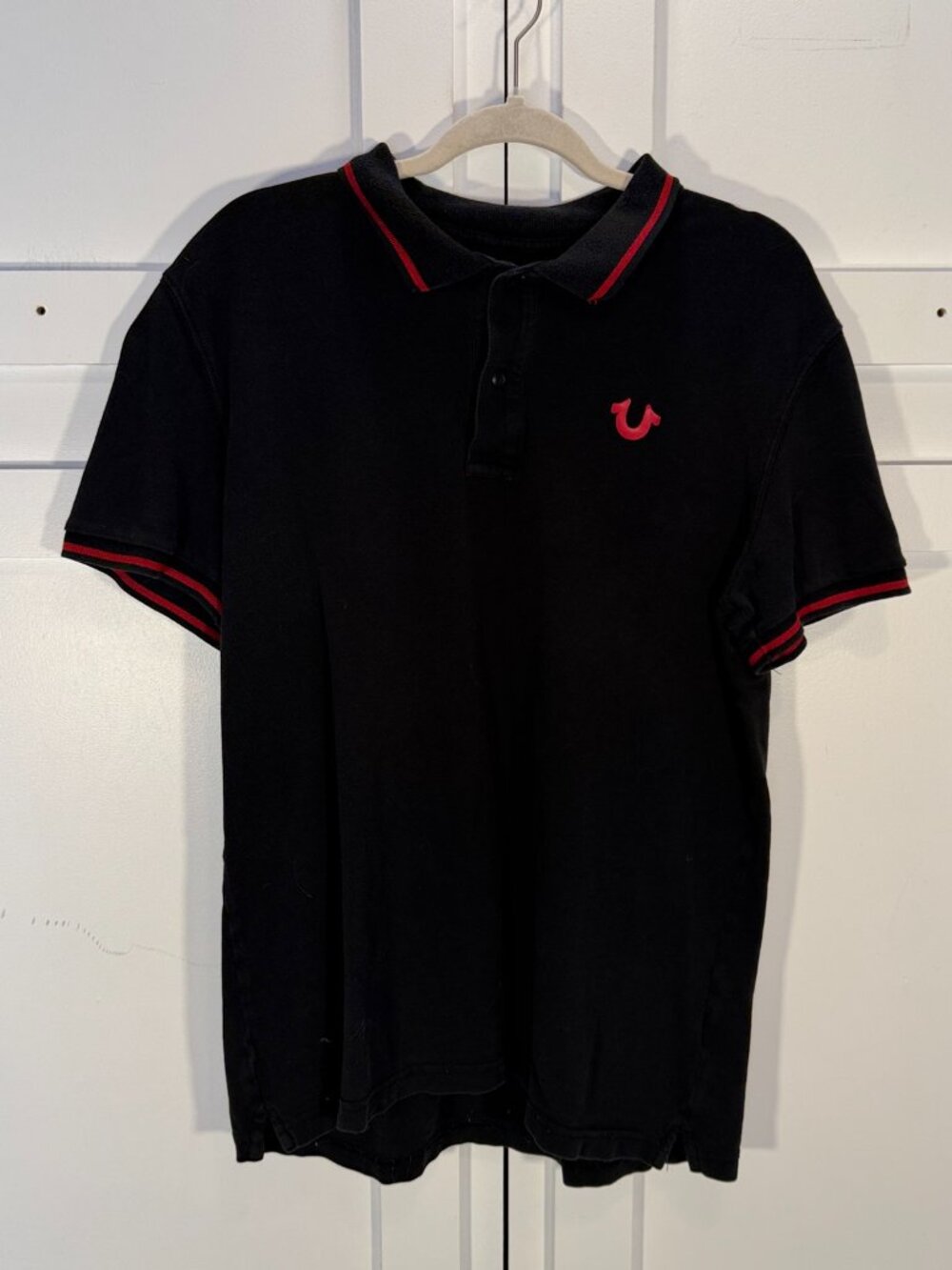 True Religion Polo Shirt L Black - Picture 2 of 9